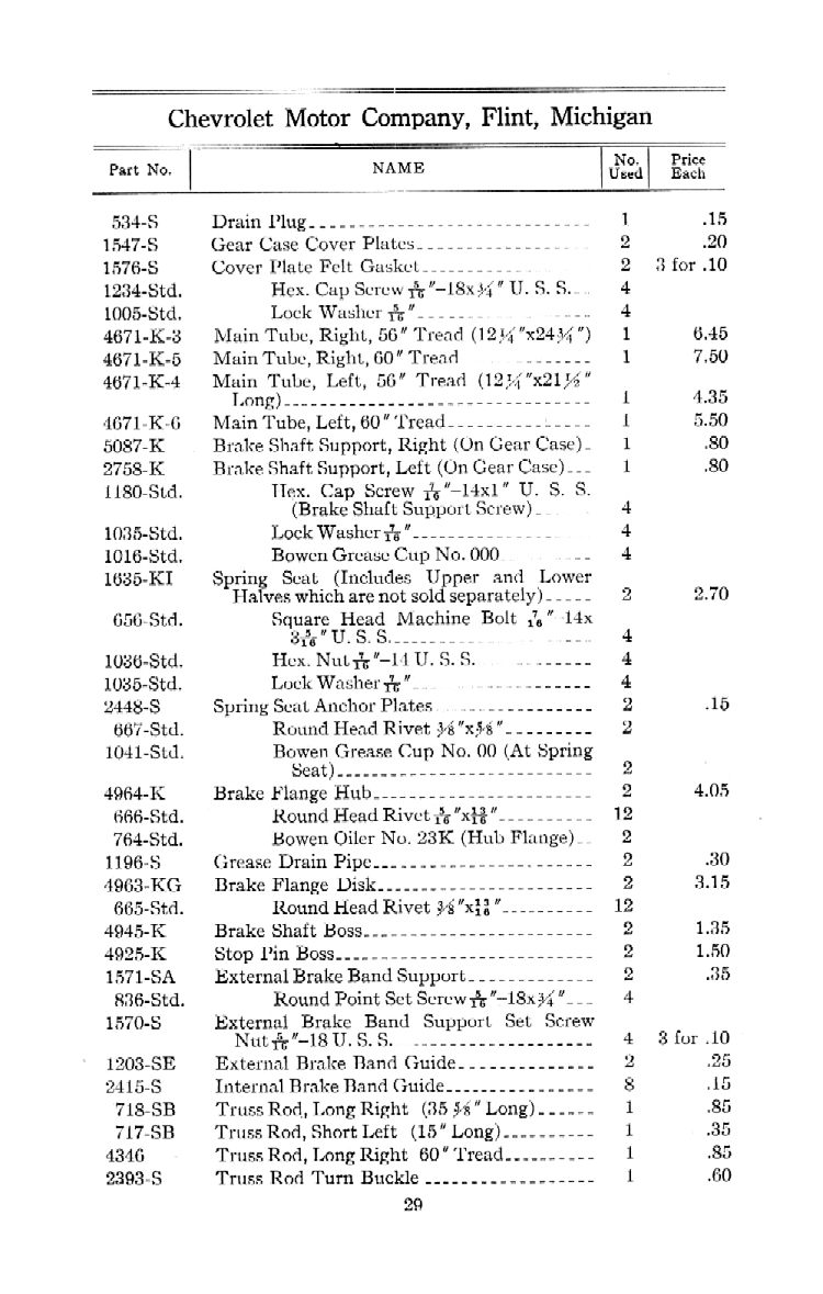 1912 Chevrolet Parts Price List-29