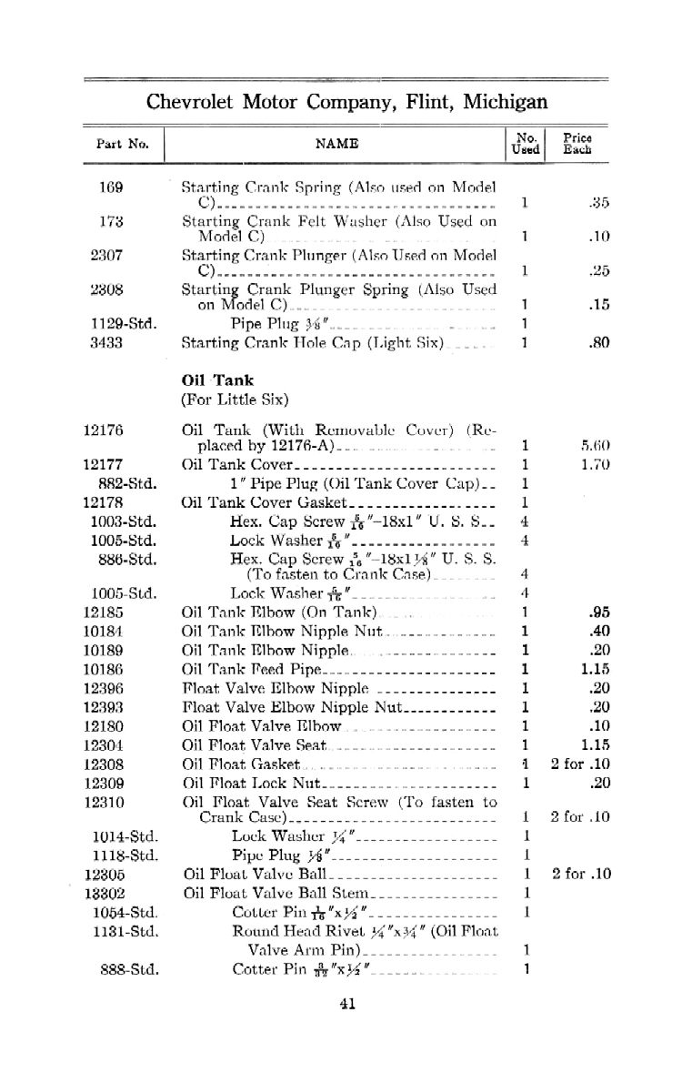 1912 Chevrolet Parts Price List-41