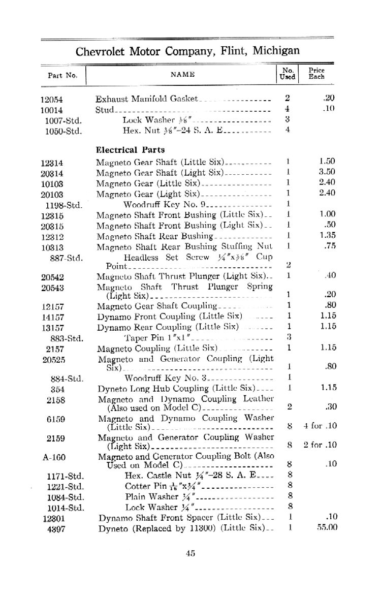 1912 Chevrolet Parts Price List-45