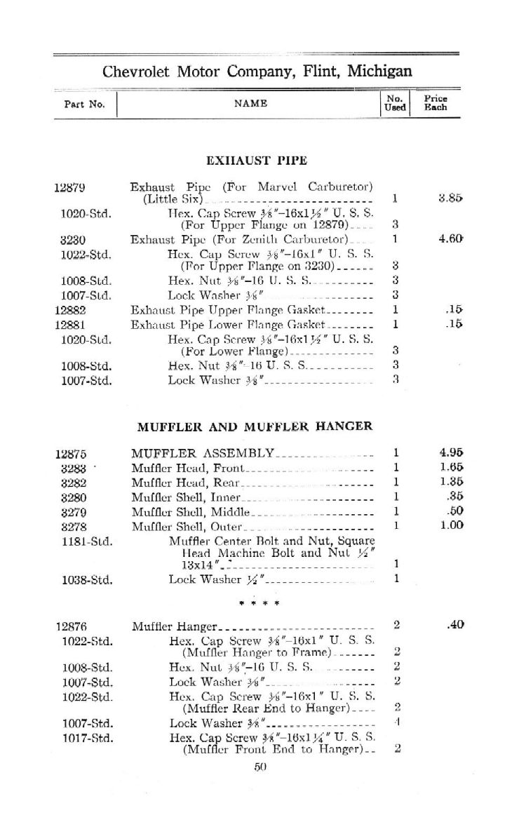 1912 Chevrolet Parts Price List-50