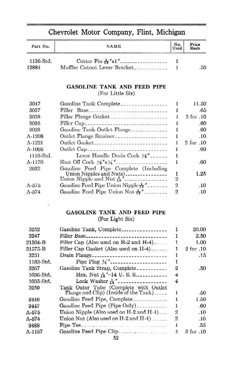 1912 Chevrolet Parts Price List-52