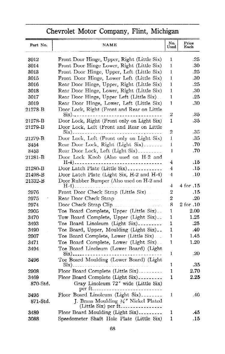 1912 Chevrolet Parts Price List-68