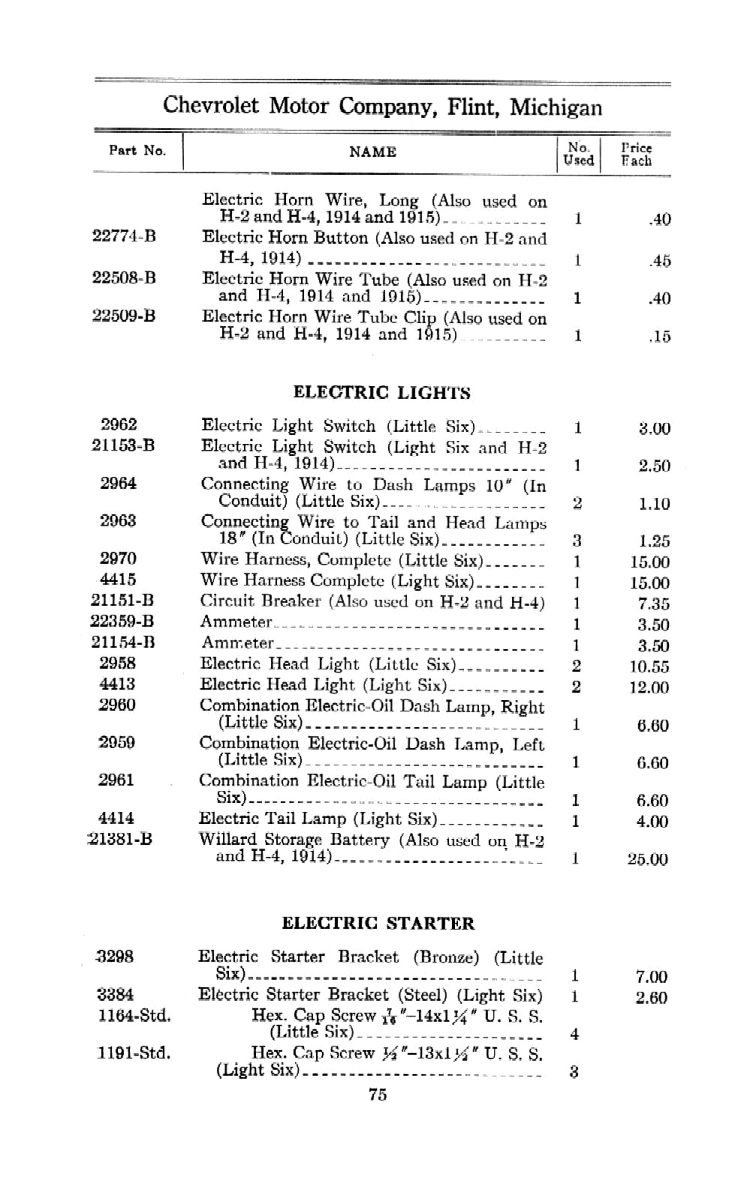 1912 Chevrolet Parts Price List-75