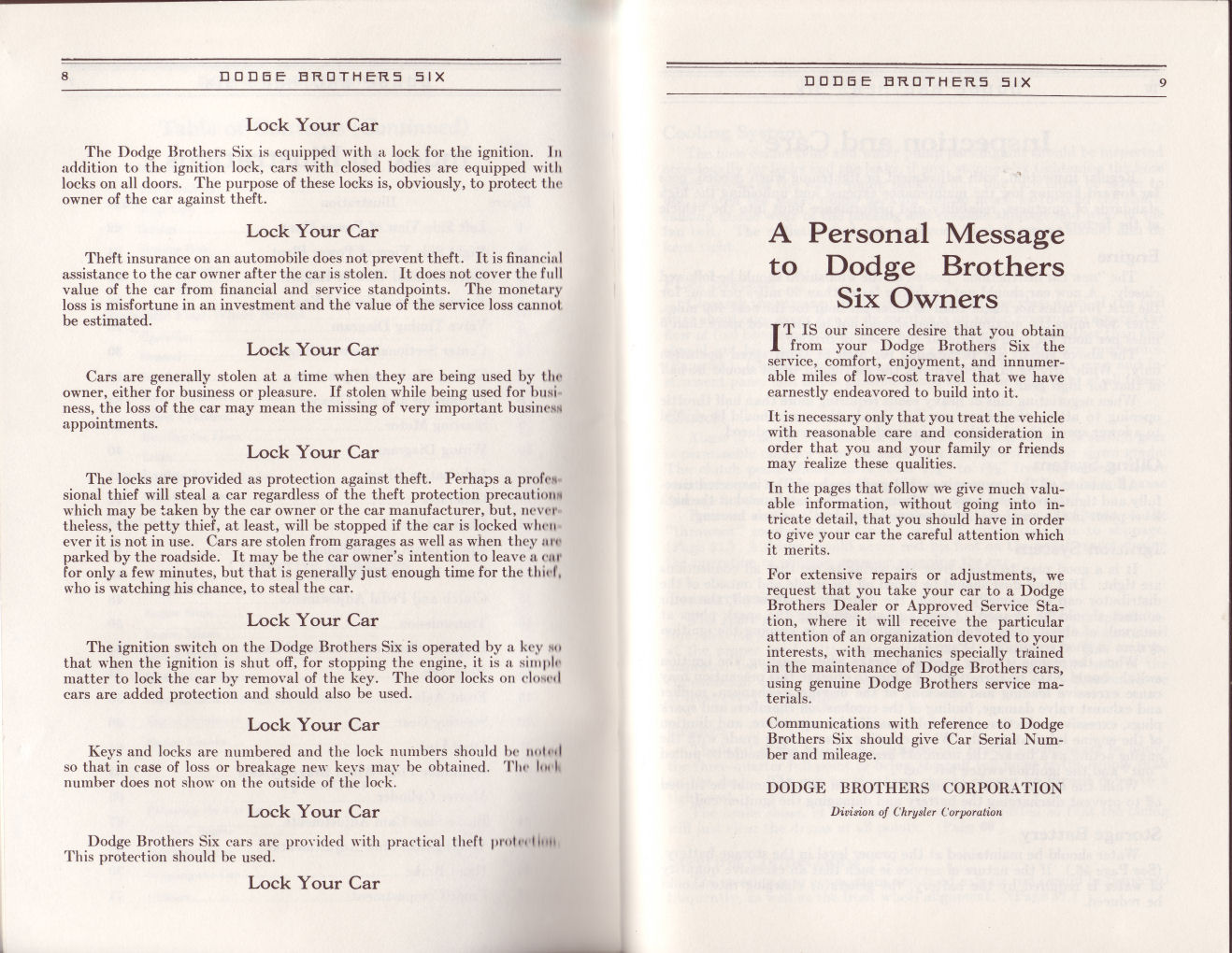 1930 Dodge Six Instruction Manual-08 amp 09