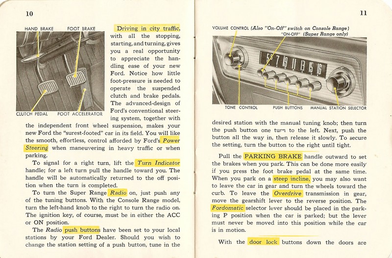 1953 Ford Owners Manual-10 amp 11