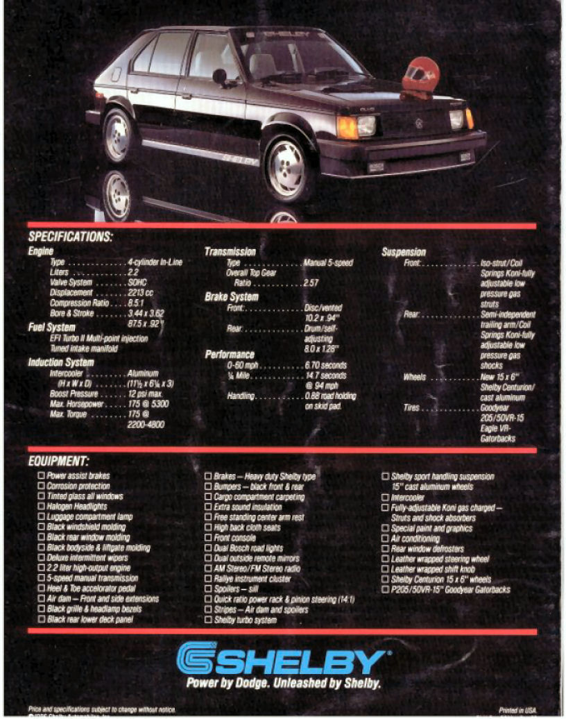 1986 Shelby Dodge Omni GLH-S-06