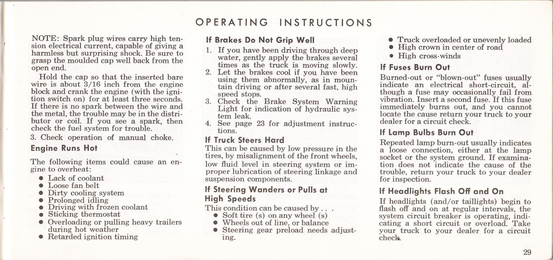 1969 Ford Truck Owners Manual Pg29