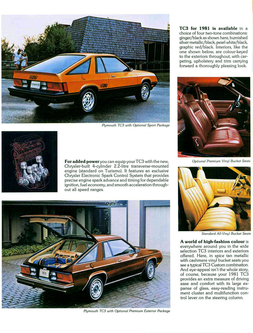 1981 Plymouth TC3 Brochure (Canadian)